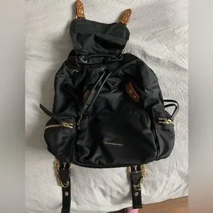 Burberry Rucksack Backpack Nylon with Leather Medium Poshmark Authenticated Burberry Nylon Medium Colorblock Rucksack Backpack Orange  main image 4